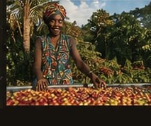 Producătoare de cafea alături de recolta proaspătă
